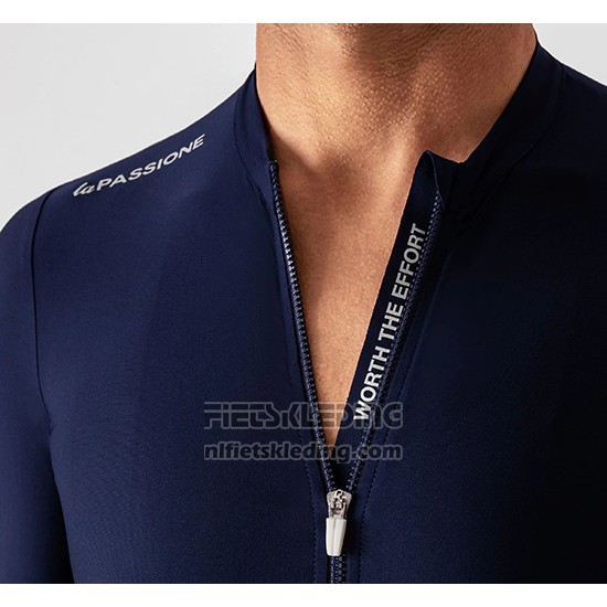 2019 Fietskleding La Passione Blauw Wit Korte Mouwen en Koersbroek
